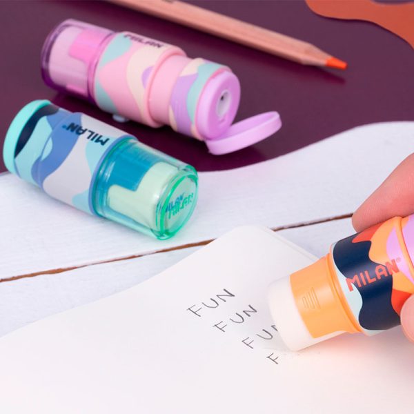 Milan Erasers With Pencil Sharpener EXTENSION The Fun Series - 1 Pcs.