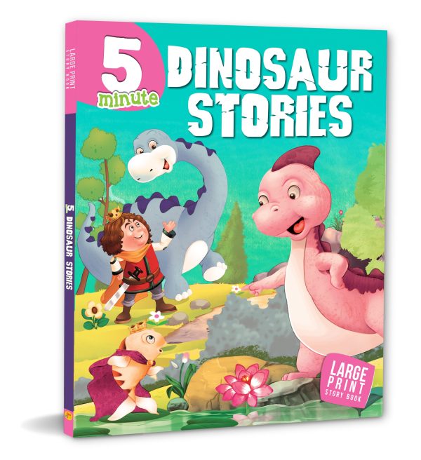 Story Book: 5 Minute Dinosaur Stories - Large Print Story Book