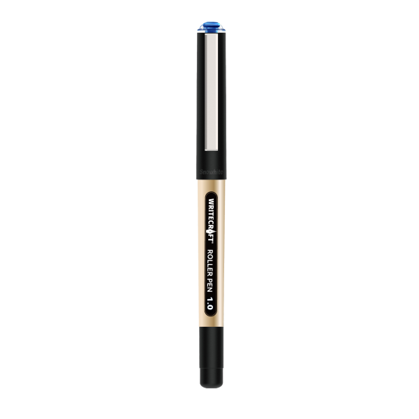 WRITECRAFT 1.0 mm Roller Ball Pen - Waterproof Quick Dry Ink - Blue - Pack of 1