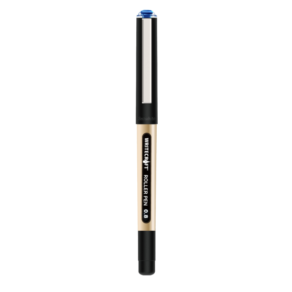 WRITECRAFT 0.8 mm Roller Ball Pen - Waterproof Quick Dry Ink - Blue - Pack of 1