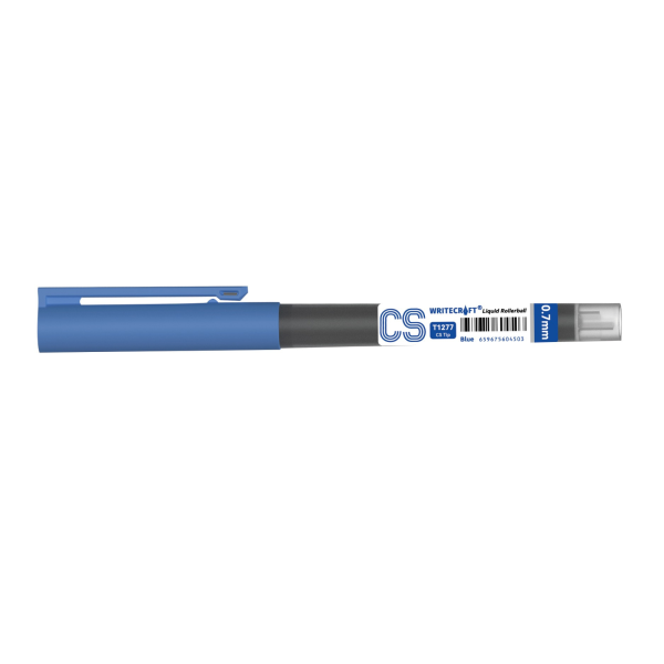 WRITECRAFT CS T1277 Liquid Roller Ball Pen 0.7 mm - Blue Inck - Waterproof Quick Dry Ink - Pack of 1