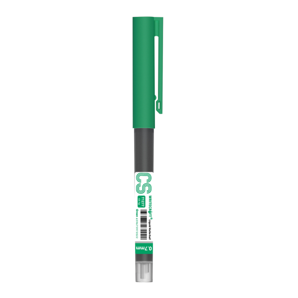 WRITECRAFT CS T1277 Liquid Roller Ball Pen 0.7 mm - Green Inck - Waterproof Quick Dry Ink - Pack of 1