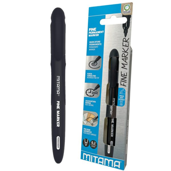 Mitama Fine Tip Marker Black Permanent Ink 0.8 mm tip_61257