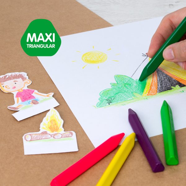 MILAN_Maxi Plastipastel Wax Crayons 12 Col.  (Code_022XT12)