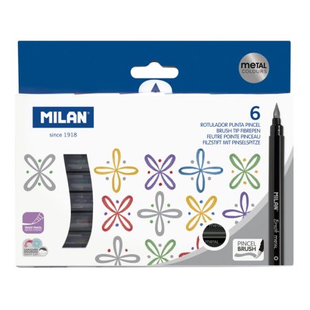 Milan Brush Tip Fibrepens Metallic Colours