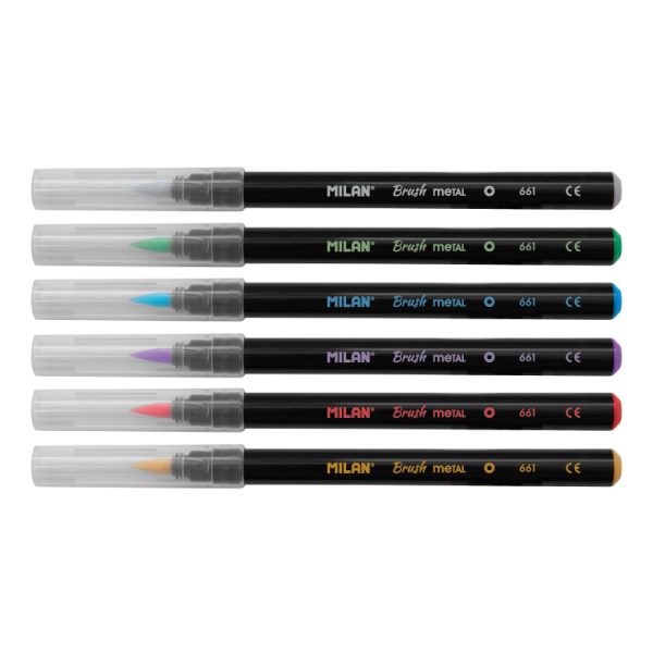 MILAN_Brush Tip Fibrepens Metallic Colours  (Code_0612606MET)