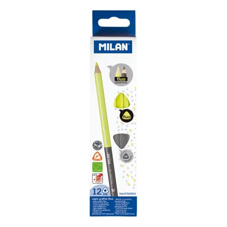 Milan Bicolour Fluo-Graphite Triangular Pencils