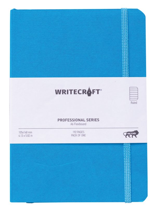 WriteCraft Professional Series Notebook | Notebook for Gifting | Office & Stationery Notebook | Flexibound | A6 , Ruled , 192 Pages , Pack of 1 - Kingfisher