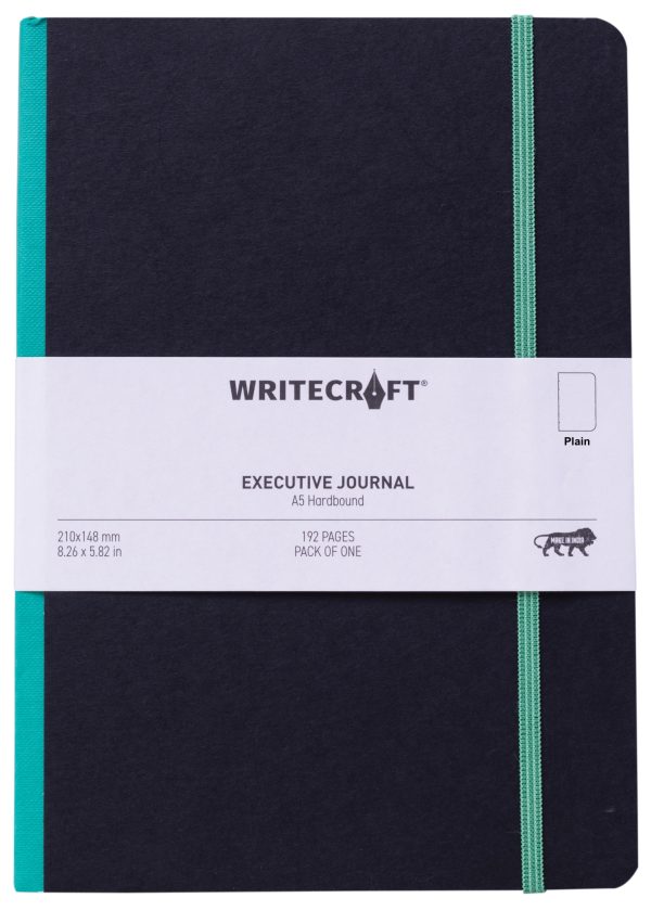 WriteCraft Executive Journal Notebook | Notebook for Gifting | Office & Stationery Notebook | Hardbound | A5 , Plain , 192 Pages , Pack of 1 - Sea Green