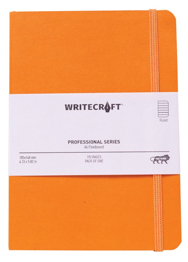 WriteCraft Professional Series Notebook | Notebook for Gifting | Office & Stationery Notebook | Flexibound | A6 , Ruled , 192 Pages , Pack of 1 - Mandrin