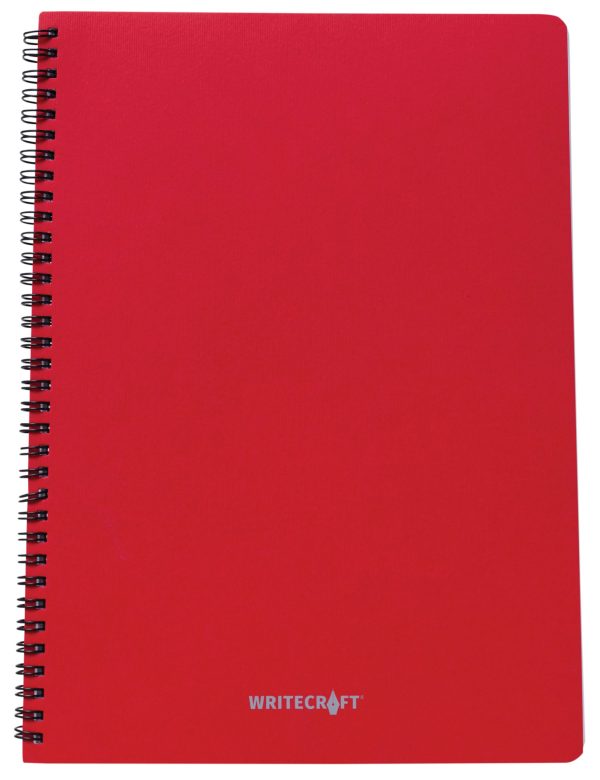 WriteCraft Wiro Series | A4 Wirobound | 128/64 sheets | Ruled | Pack of 1 - Cherry