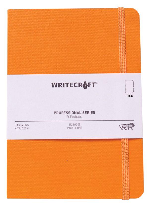 WriteCraft Professional Series Notebook | Notebook for Gifting | Office & Stationery Notebook | Flexibound | A6 , Plain , 192 Pages , Pack of 1 - Mandrin