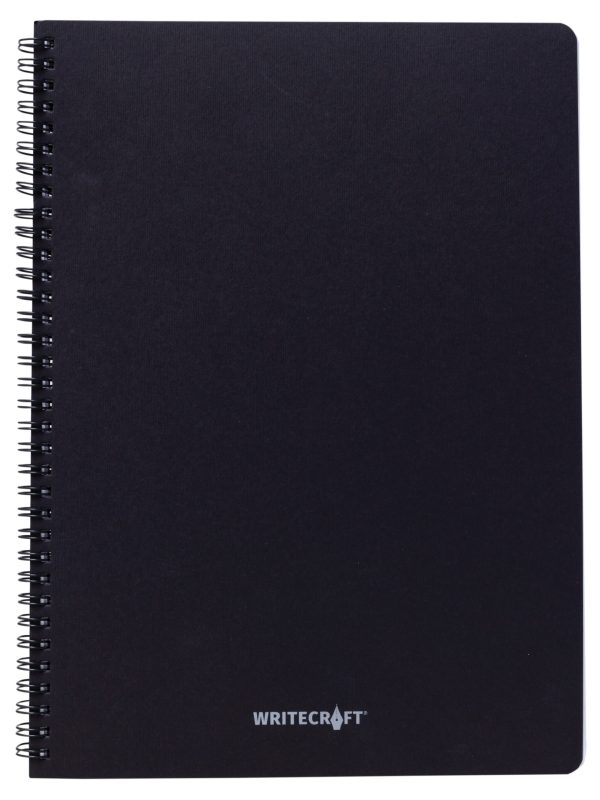 WriteCraft Wiro Series | A4 Wirobound | 128/64 sheets | Ruled | Pack of 1 - Black