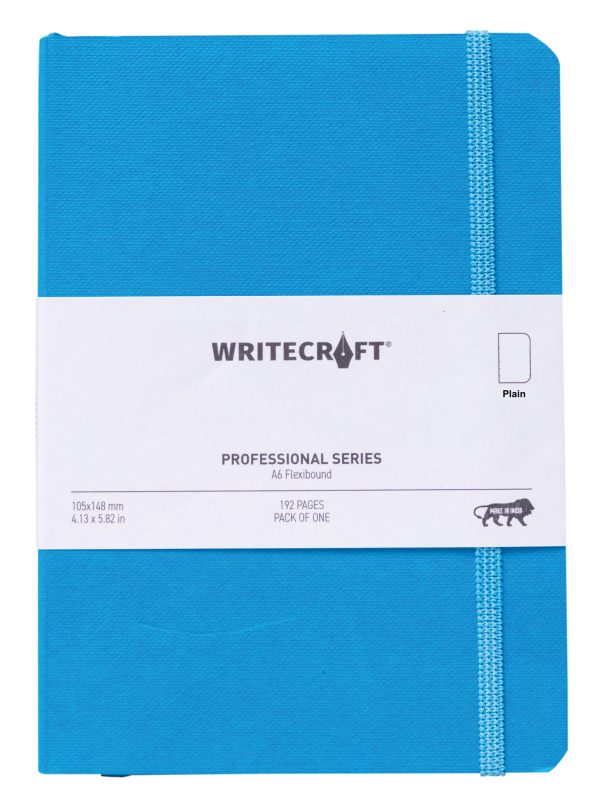 WriteCraft Professional Series Notebook | Notebook for Gifting | Office & Stationery Notebook | Flexibound | A6 , Plain , 192 Pages , Pack of 1 - Kingfisher