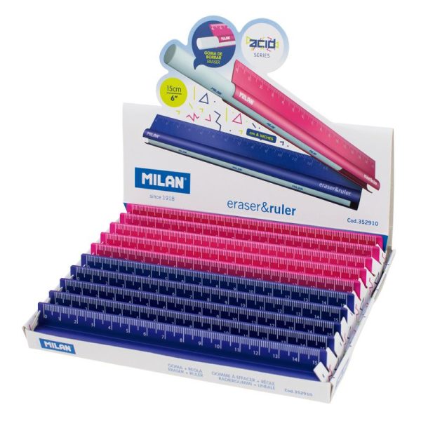 Milan_Metallic Ruler 15 cm with Eraser