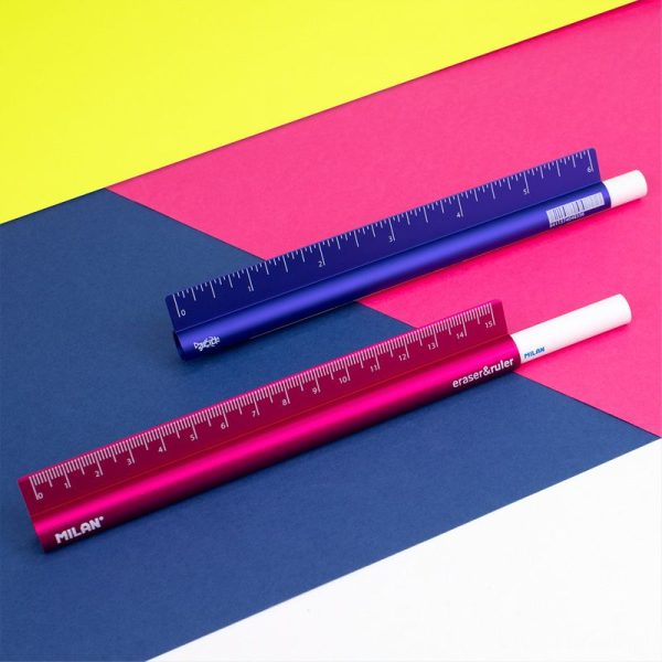 Milan_Metallic Ruler 15 cm with Eraser