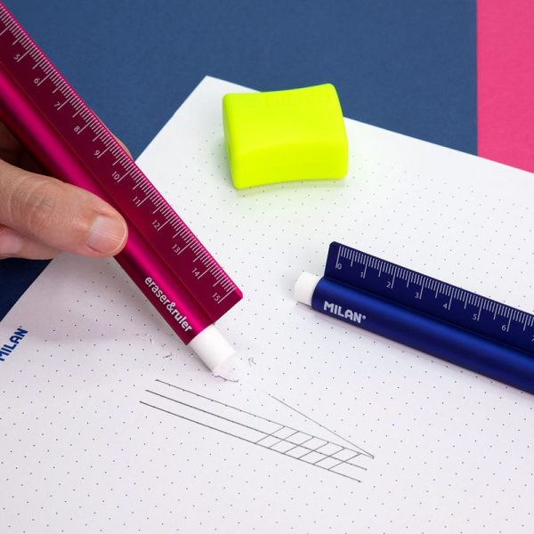 Milan_Metallic Ruler 15 cm with Eraser