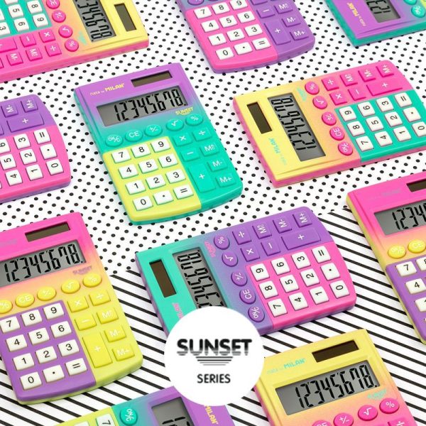 Milan_Calculator Pocket Size, Vibrant Colourfull Sunset Series