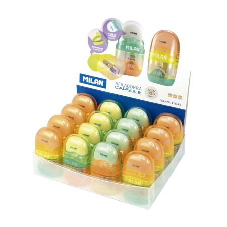 Capsule Pencil Sharpener with Eraser