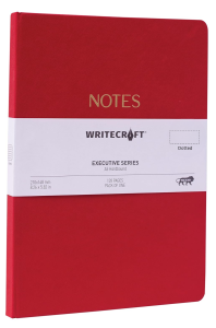 WriteCraft Executive Series Notebook with Round Corner | A5 Hardbound | Dotted , 128 Dotted Pages | Pack of 1 - Cherry