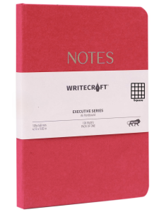 WriteCraft Executive Series Notebook with Round Corner | A6 Hardbound | 128 Square Pages | Pack of 1 - Cherry