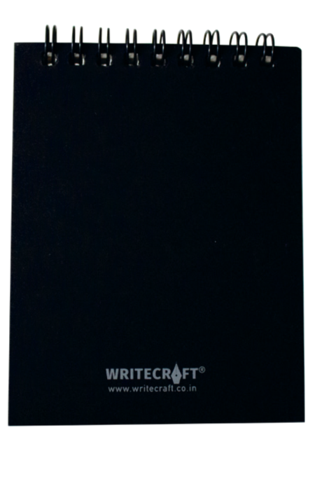 WriteCraft Dairy Pocket Size Wirobound with 160 Rules Pages (80 Sheets) | 80 GSM Paper | Size  95 x 12 MM | Pack of 1 - Black