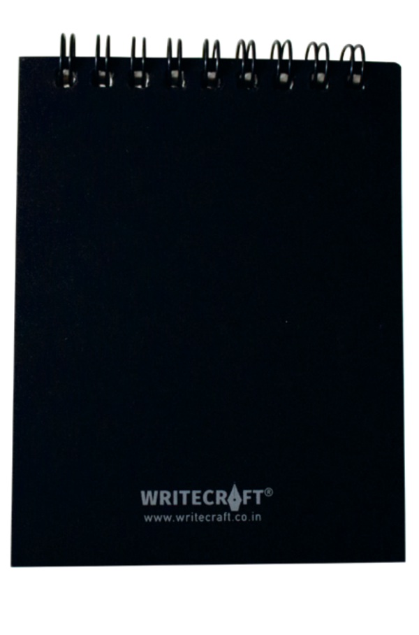 WriteCraft Dairy Pocket Size Wirobound with 160 Rules Pages (80 Sheets) | 80 GSM Paper | Size  95 x 12 MM | Pack of 1 - Black