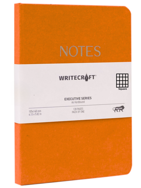 WriteCraft Executive Series Notebook with Round Corner | A6 Hardbound | 128 Square Pages | Pack of 1 - Sunrise