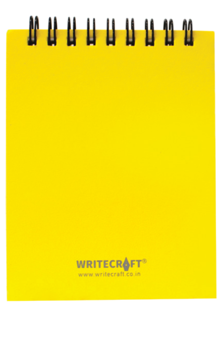 WriteCraft Dairy Pocket Size Wirobound with 160 Rules Pages (80 Sheets) | 80 GSM Paper | Size  95 x 12 MM | Pack of 1 - Yellow