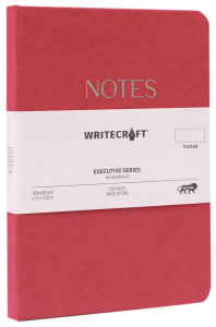 WriteCraft Executive Series Notebook with Round Corner | A6 Hardbound | 128 Dotted Pages | Pack of 1 - Cherry