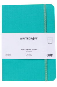 WriteCraft Professional Series Notebook with Elastic Strap | Round Corner | Flexibound A6 Paperback | 192 Square Pages | Pack of 1 - Sea Green