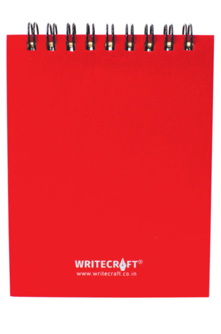 WriteCraft Dairy Pocket Size Wirobound with 160 Rules Pages (80 Sheets) | 80 GSM Paper | Size  95 x 12 MM | Pack of 1 - Richmond Red