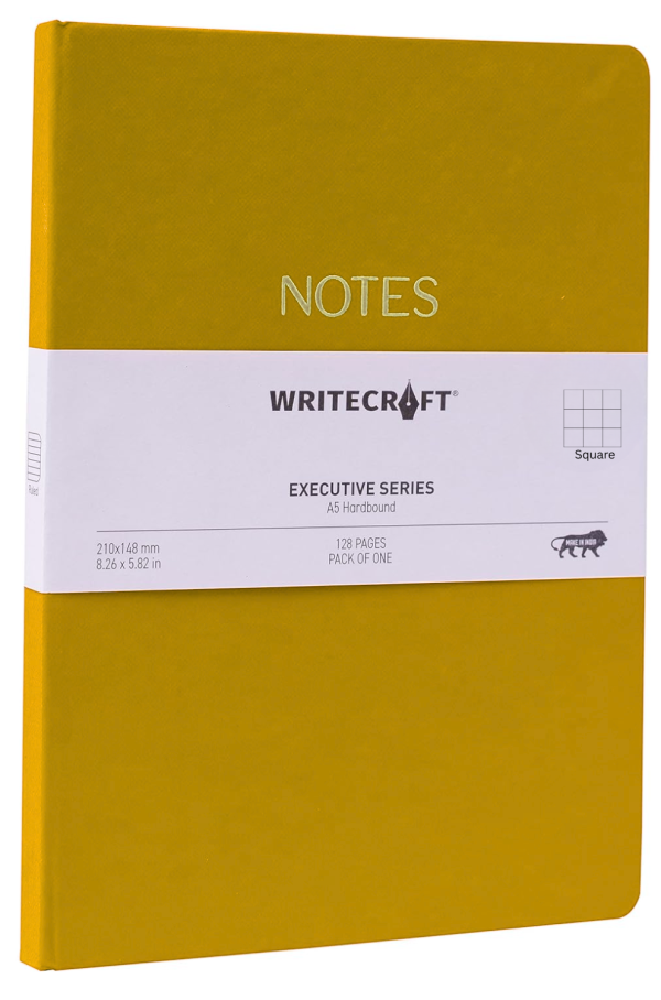 WriteCraft Executive Series Notebook with Round Corner | A5 Hardbound | 128 Sqaure  Pages | Pack of 1 - Sunrise