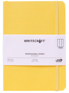 WriteCraft Professional Series Notebook with Elastic Strap | Round Corner | Flexibound A6 Paperback | 192 Dotted Pages | Pack of 1 - Mandrin
