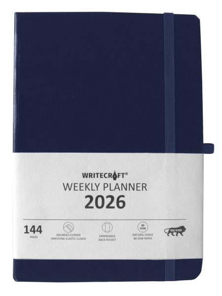 WRITECRAFT Weekly Planner 2026 | 144 Pages, 80 GSM, A5 | 148 x 210 mm | Blue