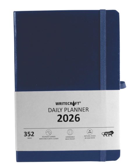WRITECRAFT Daily Planner 2026 | 352 Pages, 80 GSM, A5 | 148 x 210 mm | Blue